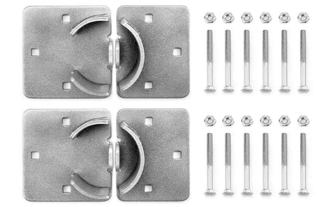 Heavy Duty Puck Lock And Hasps Set 2 Pack, image shows steel hasps and locking hardware, corrosion resistant for trucks and gates.