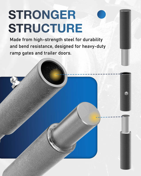 10 Inch Weld On Trailer Ramp Hinge Pack Of 4 Heavy Steel Greasable Ramp Door Hinges with high-strength steel structure