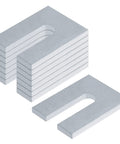 Heavy Duty Steel Horseshoe Shim Washers Kit 4 X 3 Inch 1/4 Inch Thick For 3/4 Inch Bolts Pack Of 8 Hot Dip Galvanized