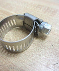 Fastenal 62010 Hose Clamp showing durable steel with adjustable mechanism for 3/8–5/8 inch hose and 1/2–3/4 inch pipe