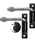 2 Pack Steel J Bolt Hinges With Plate Heavy Duty Welded Hinges For Doors Gates And Driveway Gates Ideal For Welding On Larger Iron Or Steel Gates