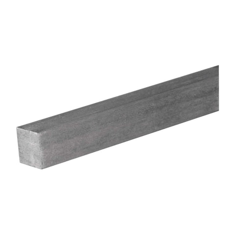 Keystock Square Key Stock One Quarter Inch By Twelve Inch Steel with blue and grey finish, visible from a side angle.