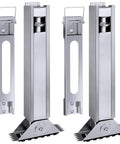 Ladder Leveler Pair For Extension Ladders with Adjustable Ground Levelers, Anti Slip Pattern Steel Poles, Two Levelers, Two Base Units