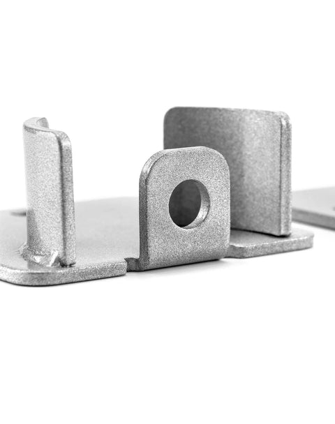 Close-up of a steel hasp from the Heavy Duty Puck Lock And Hasps Set 2 Pack High Security Steel Hidden Shackle Keyed Alike Padlocks Set