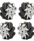4 Pack 48mm Beefy Steel Mecanum Wheel Set For Robot Car With 360 Degree Omnidirectional Movement, durable and stable wheels.