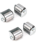 4 Steel Micro Rollers, 2 Inches Roller Heavy Duty Steel Wheel Fit for RV Trailers, front view of smooth motion design.