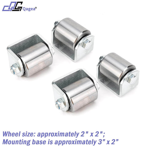 ✝️ 4 Steel Micro Rollers, 2 Inches Roller Heavy Duty Steel Wheel Fit for RV Trailers displayed on white background