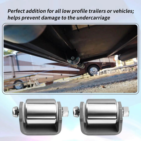 ✝️ 2 Pcs Steel Micro Rollers,2 Inches Trailer Roller Heavy Duty Steel Wheel Fits for RV Trailers, Motorhome and 5th Wheels under trailer