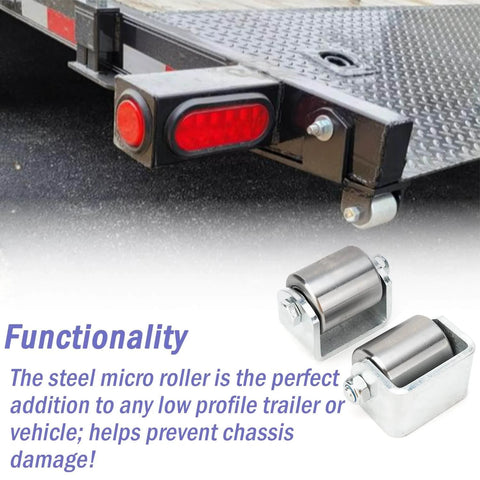 ✝️ 4 Steel Micro Rollers, 2 Inches Roller Heavy Duty Steel Wheel Fit for RV Trailers with trailer attachment view
