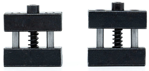 2 Piece Set Steel Milling Machine Vise Quick Clamp Work Stop for Half Inch to One Inch Jaws with Hardened Steel Body and Dual Guide Pins