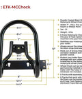 7 Inch Steel Motorcycle Wheel Chock For E Track And X Track System Powder Coated Black Fits Front Tires Up To 7 Inches Wide