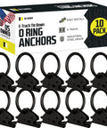 Beefy Heavy Duty Steel O Ring Pack Of 10 With 4500 Lbs Break Strength For E Track Tie Down System displayed next to packaging