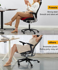 Comparison of strong steel legs with smooth wheels and breakable plastic legs with jerky wheels on office chairs