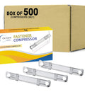 Bulk Five Hundred Pack Prong Paper Fastener Compressors For Standard Two Hole Punches Works With One To Three Point Five Inches