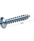 Close-up of a 1-3/16 inch zinc-plated screw used for Beefed Up Heavy Duty Adjustable Furniture Leg Levelers 4 Pack Up To 2000 Lbs Per Leg Total 8000 Lbs Capacity Great For Cabinets Shelves Tables And Workbenches On Uneven Floors.