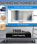 Steel Platform Truck/Smooth Deck Platform Truck 2000lb Capacity Heavy Duty Industrial Push Cart 72" L x 36" W, flatbed dolly with 6x4 wheels