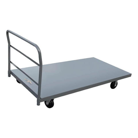 Steel Platform Truck/Smooth Deck Platform Truck 2000lb Capacity Heavy Duty Industrial Push Cart 72" L x 36" W with 6"x4" Wheels