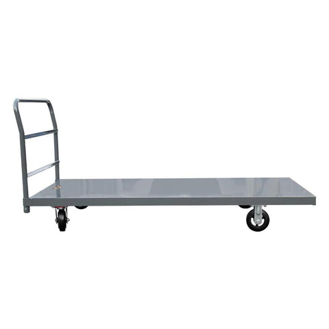 Steel Platform Truck/Smooth Deck Platform Truck 2000lb Capacity Heavy Duty Industrial Push Cart 72" L x 36" W Large Flatbed Dolly with 6"x4" Wheels