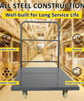Heavy Duty Platform Truck Moving Flatbed Cart, 30"x48"Push Dolly, 2000 LBS Dolly Cart Flatform with Wheels and Handle in warehouse