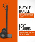 Steel Pneumatic Hand Truck Dolly - 600-Lb. Capacity, 10in. Tires, Powder-Coat Finish, showing P-style handle and toe plate