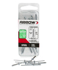 Long Steel Pop Rivets One Eighth Inch For Metal Fabric Leather And Auto Repair 15 Pack Heavy Duty Riveting Fasteners By Arrow RLS1