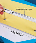Bulk Five Hundred Pack Prong Paper Fastener Compressors For Standard Two Hole Punches Works With One To Three Point Five Inches Capacity Center Distance Two Point Seven Five Inches For Prong Bases Heavy Duty Corrosion Resistant Steel showing steel compressor on punched paper
