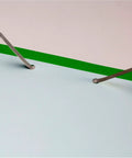 Prong Fastener Bases For Officemate OIC99854, silver finish, installed in paper showing two and three quarters inch center to center.