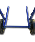Front view of Beefy Heavy Duty Steel Recycling Cart For Bins, 220 Lb Capacity, showing premium virgin rubber wheels and 8 mm axle.