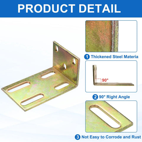 Adjustable L Brackets For Sliding Doors Dual Row Right Angle Bracket With Guide Roller Mount Thickened Steel Galvanized Finish