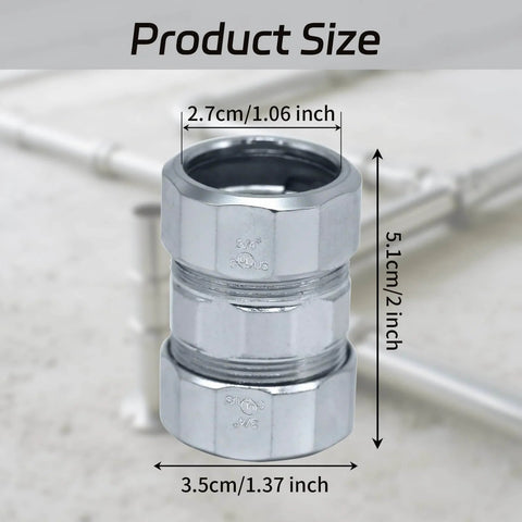 Ten Pack Steel Compression Rigid Coupling Three Quarter Inch Zinc Plated Steel Threadless Coupling With Spring Coil Solid