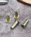 Heavy Duty 25 Pack Steel Multi Grip Rivet Nuts With Pre Bulbed Shank Zinc Plated Flat Head Threaded Inserts For Industrial Use