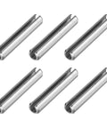 Six-Piece Slotted Split Roll Pins Set For Secure Fastening In Machinery And Automotive Projects, 10 mm Diameter And 55 mm Length