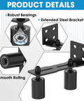 Heavy Duty Slide Gate Roller Guide With Steel L Rear Post Bracket And Adjustable Nylon Roller Rolling Gate Hardware Kit For Sliding Doors Rolling Doors And Wood Doors Black 3 Inch Suitable For Garages Sheds And Outdoor Use product details