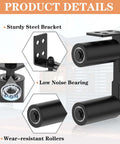 Close-up of Sliding Gate Roller Guide Set with Heavy Duty Steel L Bracket and Adjustable Four Inch Nylon Support