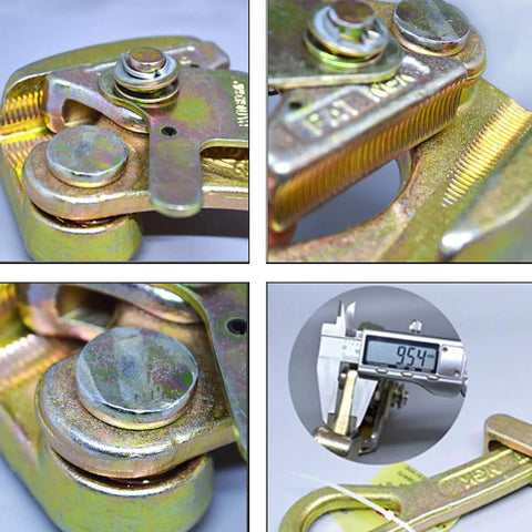 Close-up of alloy steel multifunctional cable and wire rope pulling tool for heavy duty gripping 0.5 to 2 ton without damaging wire clamp.