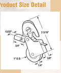 Diagram of 4 Pack 1 Inch Heavy Duty Stainless Steel Sliding Screen Door Rollers With Ball Bearings, showing detailed measurements.