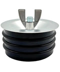 Sturdy Steel Mechanical Test Plug For Sewer Cleanouts With Galvanized Screw And Wing Nut 4 Inch Cap Built To Last Fits Most Pipes Sinks And Pools Easy Install Leak Proof Black