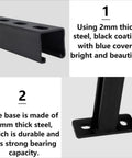 16 Inch Steel Shelf Bracket Set 4 Pack Heavy Duty Wall Shelves Support with black slotted channel and metal base close-up