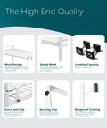 Features of Two Pack Steel Frame Stackable Cabinet Shelf Organizer Racks for Kitchen Pantry Bathroom Bedroom and Office Space Saving.