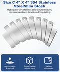 Professional Grade 4 By 4 Inch Steel Shims Kit For CNC Leveling, 56 Piece A Size Slotted Shim Set in marine-grade rustproof steel