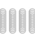 Achieve precise mounting and spacing with a 48-piece M22 flat shim set, offering 0.1, 0.2, 0.3 and 0.5 mm thickness (12 each)