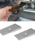 Heavy Duty 2.5 Degree Steel Shims For Universal Suspension Axles Set Of 2 In Silver Carbon Steel With Burr Free Smooth Surface