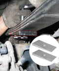 Heavy Duty 2.5 Degree Steel Shims For Universal Suspension Axles Set Of 2 in silver carbon steel, burr-free surface installed on vehicle.