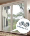 Steel Sliding Track Roller Hanging Barn Door Rail Trolley Wheel H3-3 Replacement Kit for 35-45mm Door Thickness, includes screws