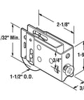Diagram of Steel Sliding Door Roller Assembly with 1-1/2 Inch Steel Ball Bearing, Yellow finish, showing dimensions and features