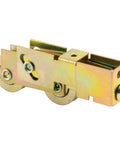 Steel Sliding Door Roller Tandem Assembly, 1-1/8 in. Diameter Roller, Steel Ball Bearing, side view showing zinc finish