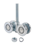Steel Sliding Track Roller Hanging Barn Door Rail Trolley Wheel H3-3 Replacement Kit for 35-45mm Door Thickness, components visible