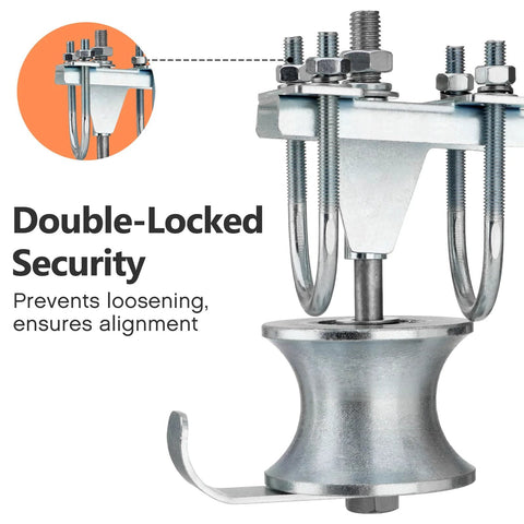Sliding Gate Rollers In Steel Construction For Two Inch Gate Frames And One And Five Eighth Inch Track Pipe With Double U Bolt Pack Of Two Engineered For Smooth Reliable Gate Operation