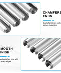 Meccanixity 6-pack slotted split roll pins, 10 mm diameter x 55 mm length, steel, silver finish for secure fastening