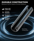 Close-up of a robust 1045 carbon steel slotted spring pin from 400 Piece Roll Pin Set With Slotted Spring Pins M1.5 Through M6 In Multiple Lengths Steel Hollow Expansion Pins Mechanical Fasteners Hardware Kit For Automotive Machinery Furniture And DIY Projects By Zelcan, featuring corrosion resistance and wearproof coating.